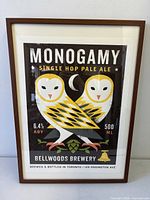 Full view of framed Bellwoods Brewery Monogamy poster