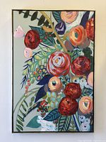 Full view of framed floral canvas print
