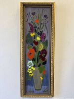 Full view of framed painting showing entire artwork and frame