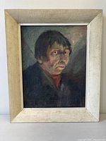 Full frontal view of framed oil painting