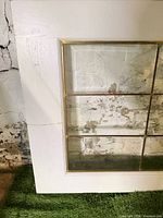 Door slab showing full glass panel with muntins