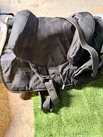 Top view of black synthetic bareback saddle pad