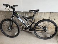 Full left-side view of K2 mountain bike showing frame, wheels, brakes