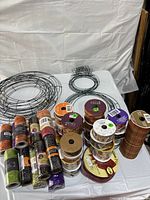 Overall lot showing frames, mesh and ribbon