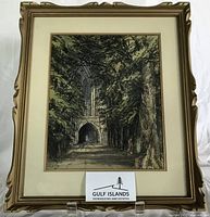 Framed watercolour full view front