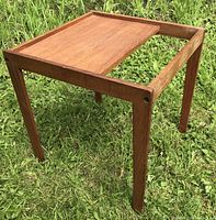 overall view of teak side table frame