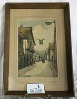 Framed etching full view