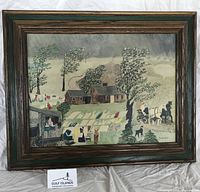 Full view of framed Grandma Moses lithograph