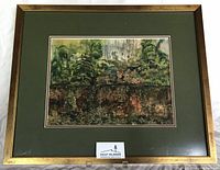 Full view of framed painting with mat and frame
