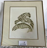 Framed print with mat and glass showing full artwork