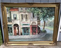 Full view of framed acrylic painting