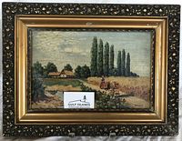 Framed oil painting front view