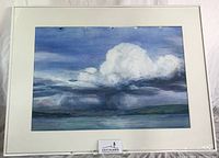 Front view of framed Dorothy Reeves acrylic painting showing artwork and mat
