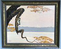Full view of framed John Eastman painting showing subject and frame