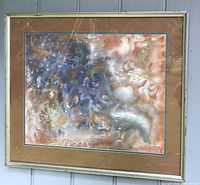 Front view of framed painting