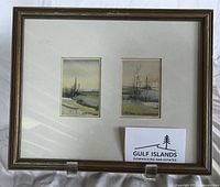 Framed pair of watercolours overall view