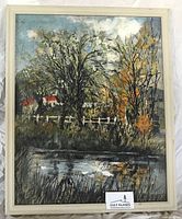 Framed oil painting front view