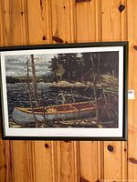 Full view of framed print on wall