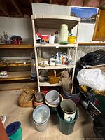 full view of plastic shelf and contents