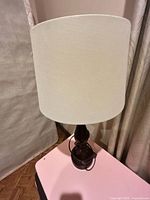 Full view of lamp with shade