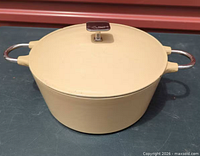 Closed Dutch oven showing exterior color and shape