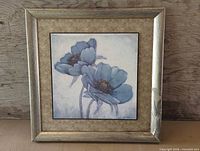Framed floral canvas print front view