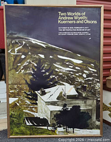 Full view of framed Wyeth exhibition poster