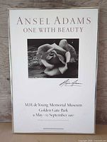 Full view of framed Ansel Adams exhibition poster