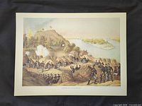 Full view of the chromolithograph print showing complete battle scene