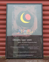 Full front view of framed poster showing artwork and exhibition text