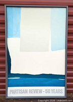 Full view of framed poster showing artwork and text