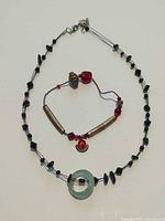 Necklace and bracelet laid out showing full view