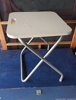 Full view of folding table set up