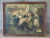 Full view of framed tavern scene print
