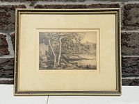 Front view of framed John Bern Mississippi River print
