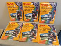 Front view six Kodak Inkjet Photo Greeting Card Paper packs