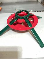 Overall view of metal Christmas tree stand