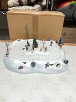 Complete diorama assembled showing base, trees, figures and animals
