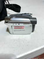 Left side view of Sony Handycam camcorder showing Handycam branding