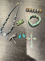 Group shot of all seven jewelry pieces