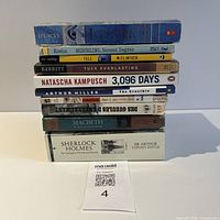 Stack of all ten books showing spines and titles