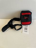 Full view of camera bag with strap attached