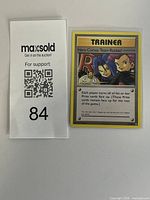 Card front with lot reference slip