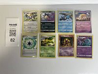 All eight cards laid out – identification and count