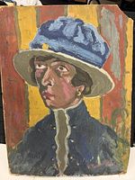 Front view of oil painting showing full composition, signature lower right