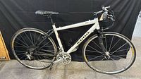 Full left side view of bicycle