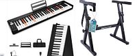 Foldable 61-key electronic keyboard with accessories