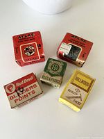 All five vintage hardware boxes arranged
