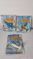 All three carded Matchbox Sky Busters planes front view