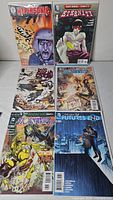 Six comic books including Hypersonic, National Comics: Eternity, Dead Body Road, Aquaman, Green Arrow, Futures End